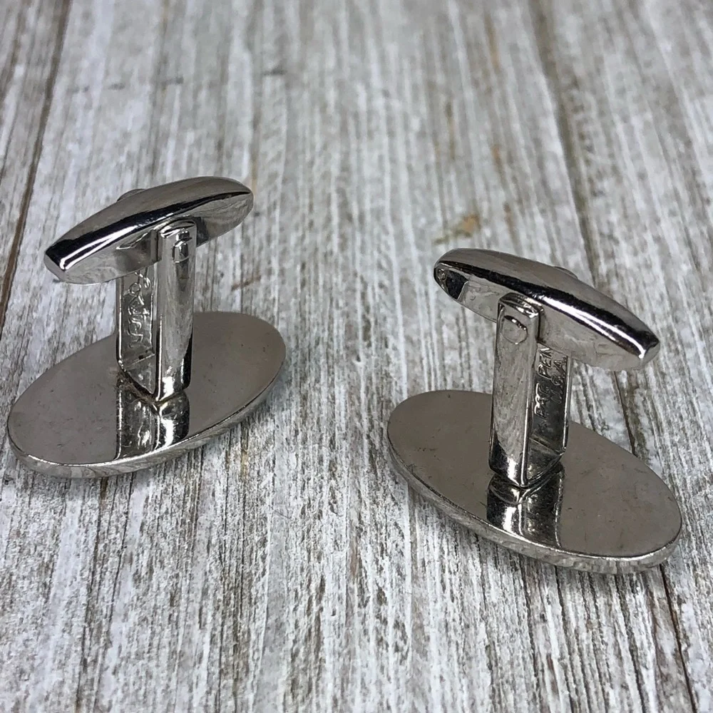 Vintage Foster Silver Engrave-able Cuff Links